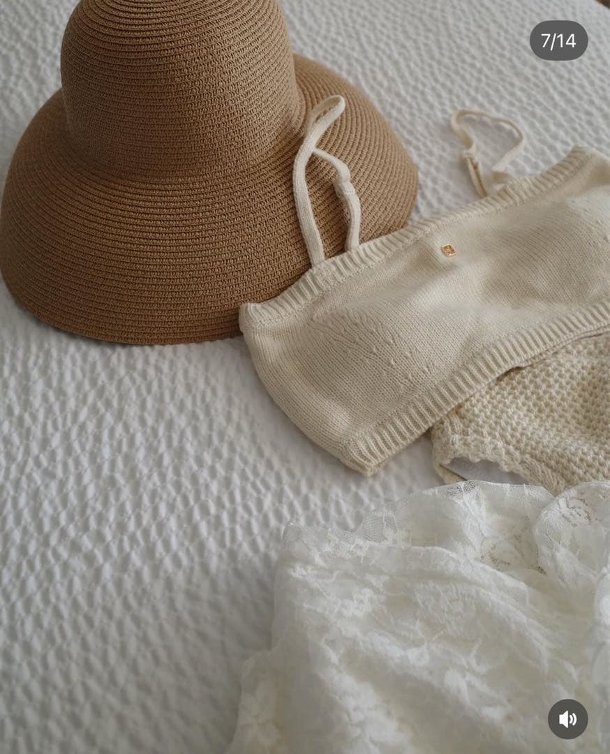 【美品】Acka. lace layered knit swimwear