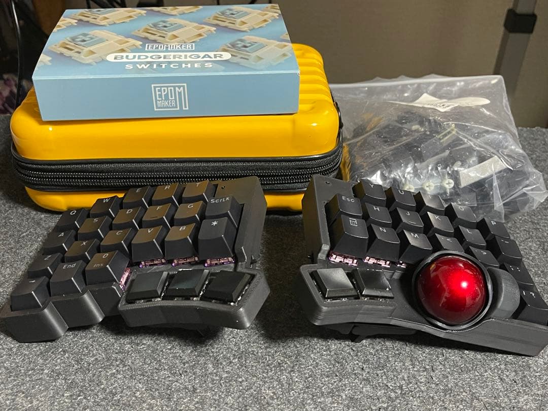 【完成品中古】無線化Keyball39 自作キーボードroBa　黒基盤