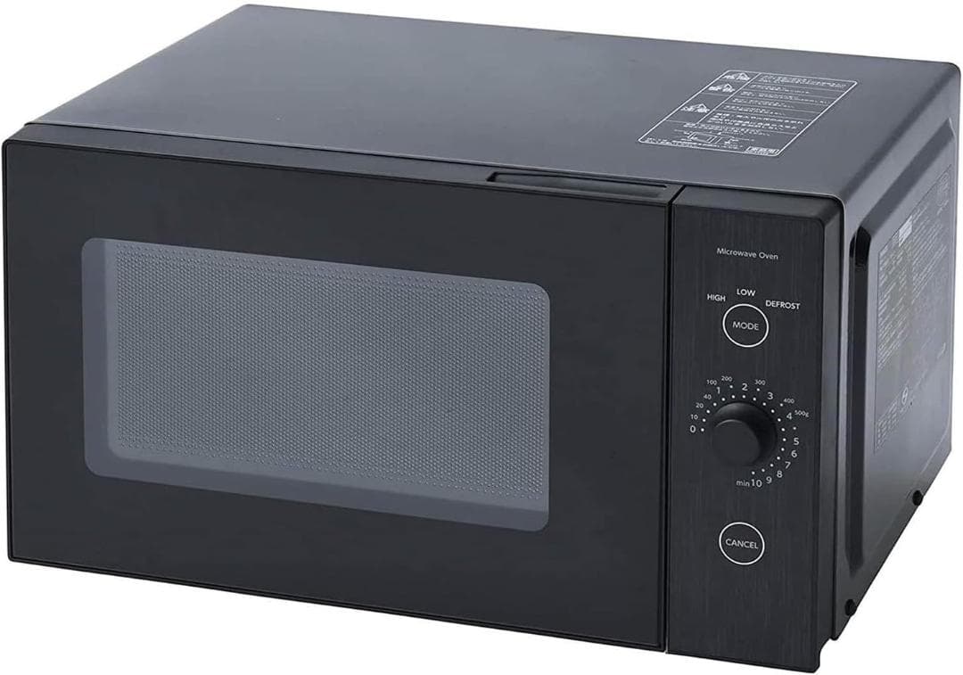 山善 電子レンジ 18L フラット ダイヤル式　ERL-018F ブラック