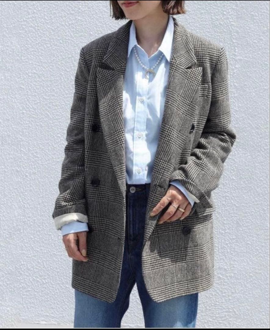 Plage 【GIRL】チェックWジャケット