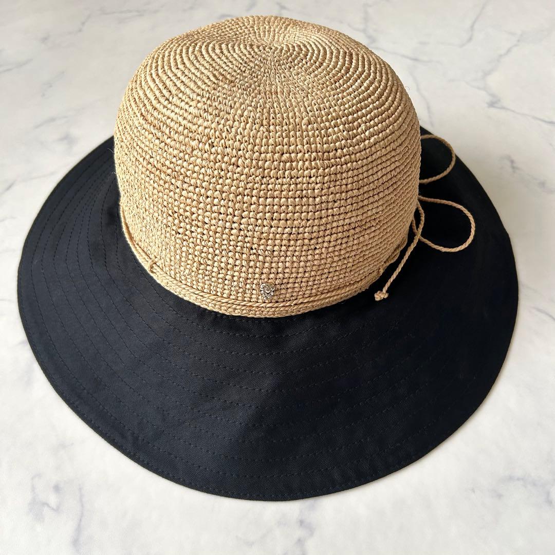 未使用品✨ヘレンカミンスキー カロラ 麦わら帽子 ラフィア ベージュ ブラック