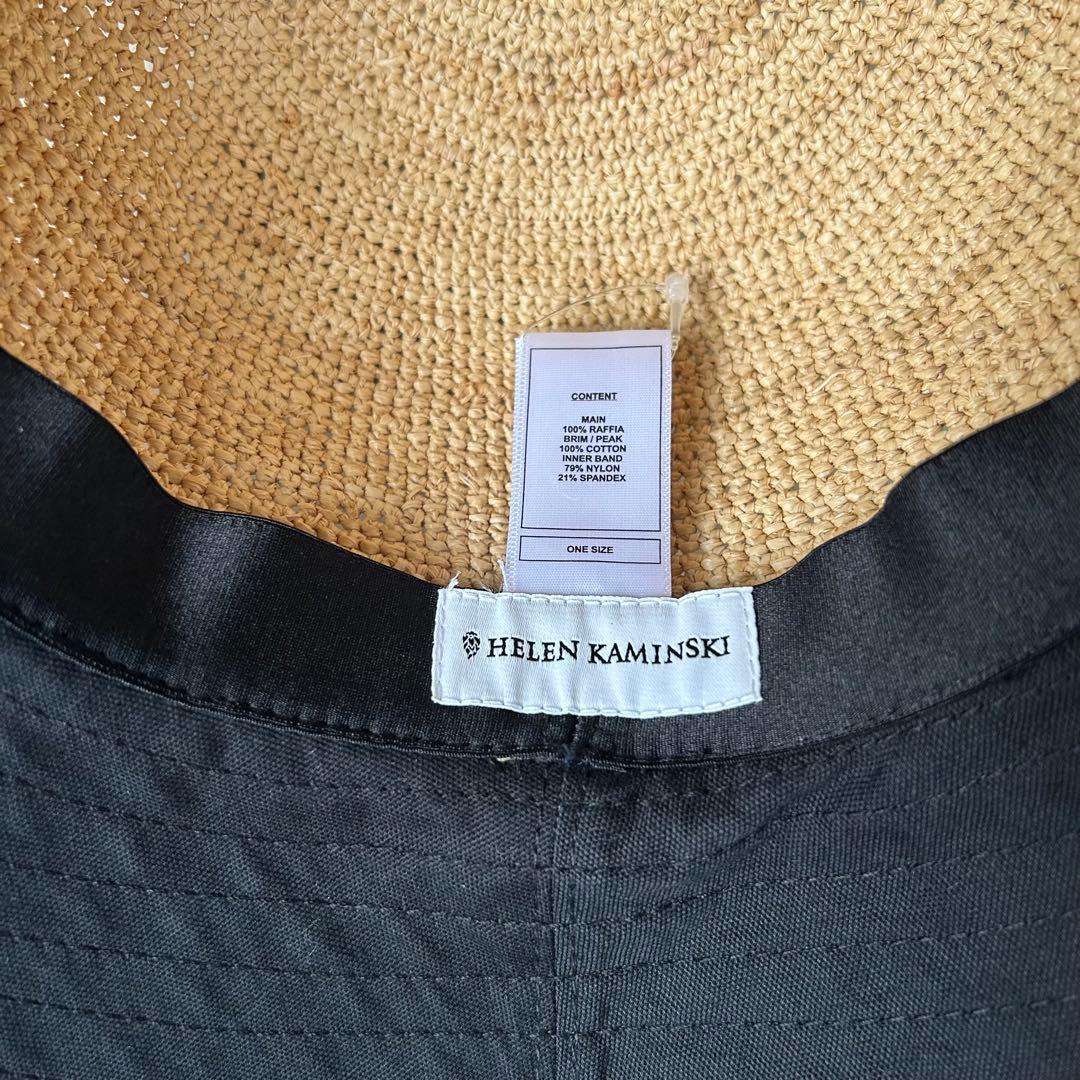 未使用品✨ヘレンカミンスキー カロラ 麦わら帽子 ラフィア ベージュ ブラック