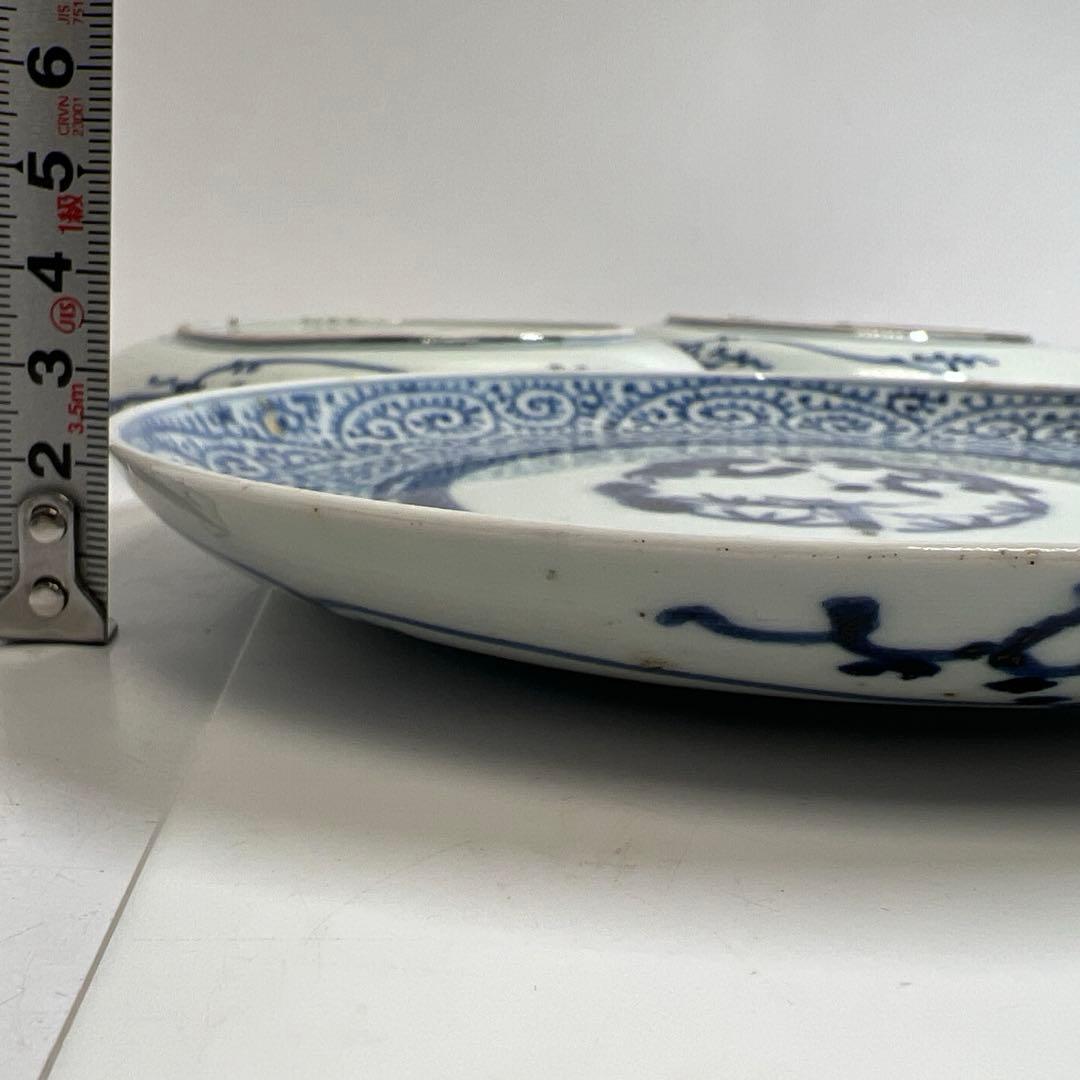 江戸後期　古伊万里　蛸唐草七寸皿5枚　直径約19㎝　東Y7-1208☆2Fトヒオ