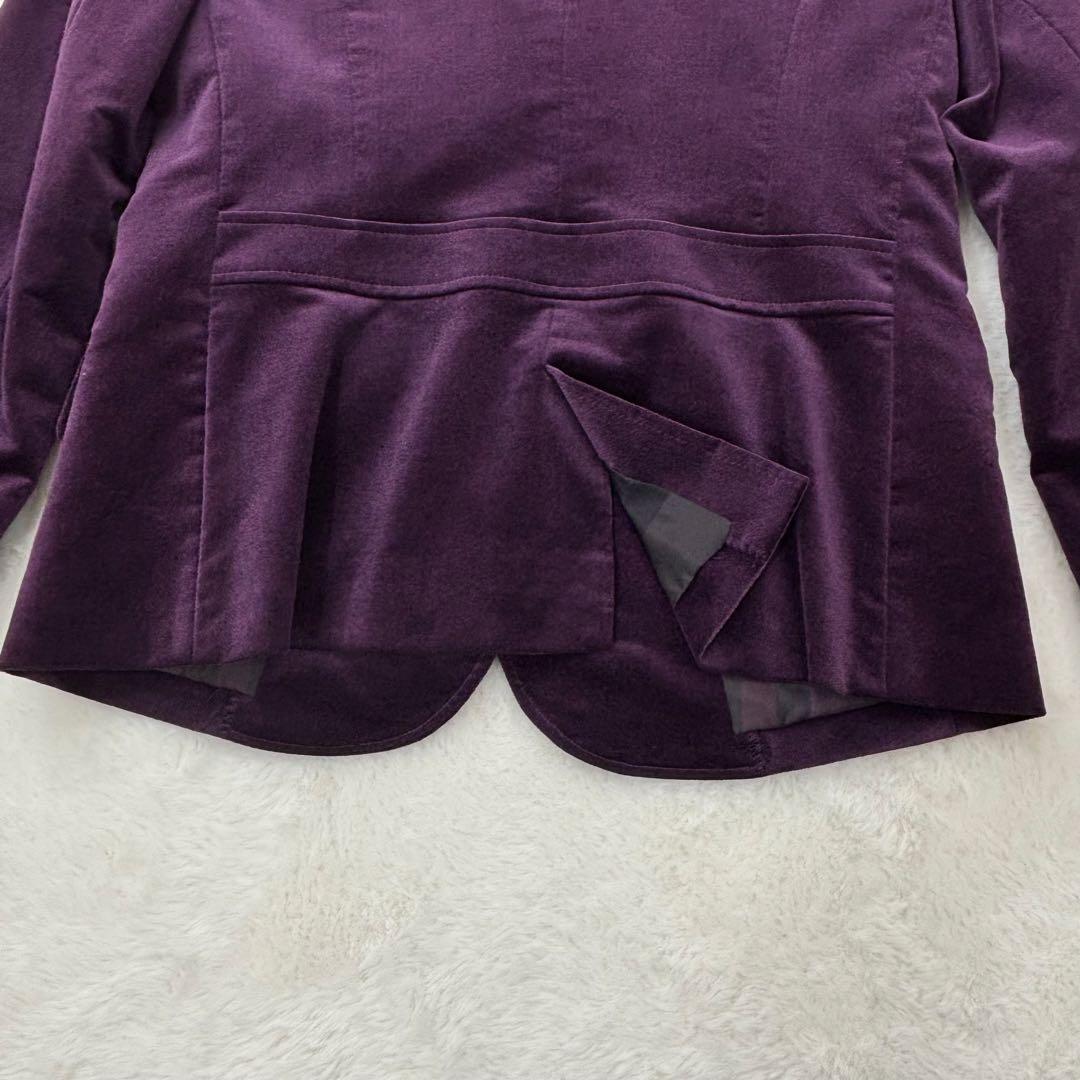 極美品✨希少色　バーバリー　テーラードジャケット　ベロア　メガチェック　ロゴ　M