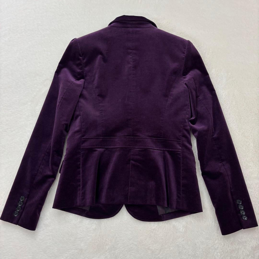 極美品✨希少色　バーバリー　テーラードジャケット　ベロア　メガチェック　ロゴ　M