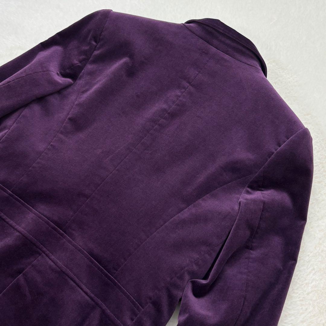 極美品✨希少色　バーバリー　テーラードジャケット　ベロア　メガチェック　ロゴ　M