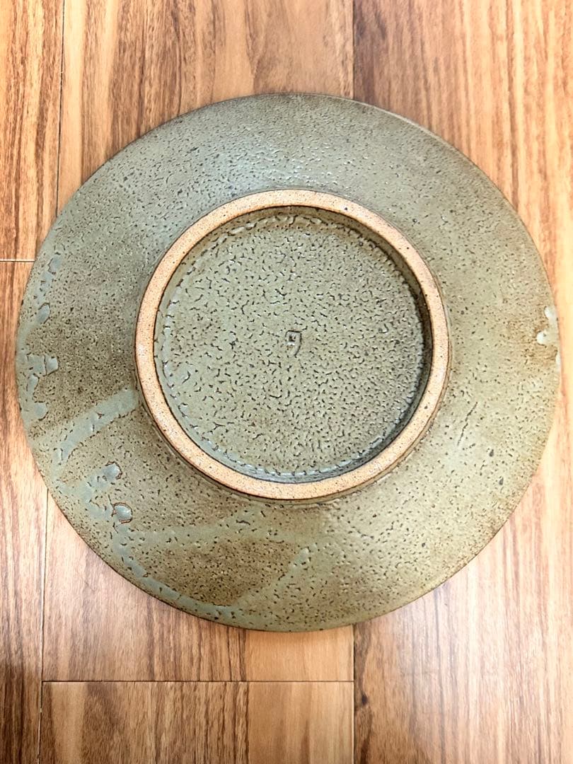 島岡達三　刷毛目大皿　益子焼　民藝　濱田庄司