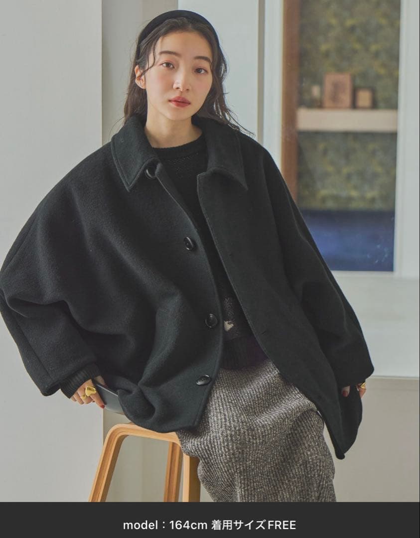 niko and... ライトモッサドルマンジャケットコート ブラック