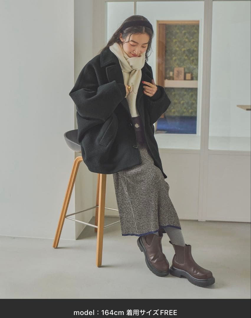 niko and... ライトモッサドルマンジャケットコート ブラック