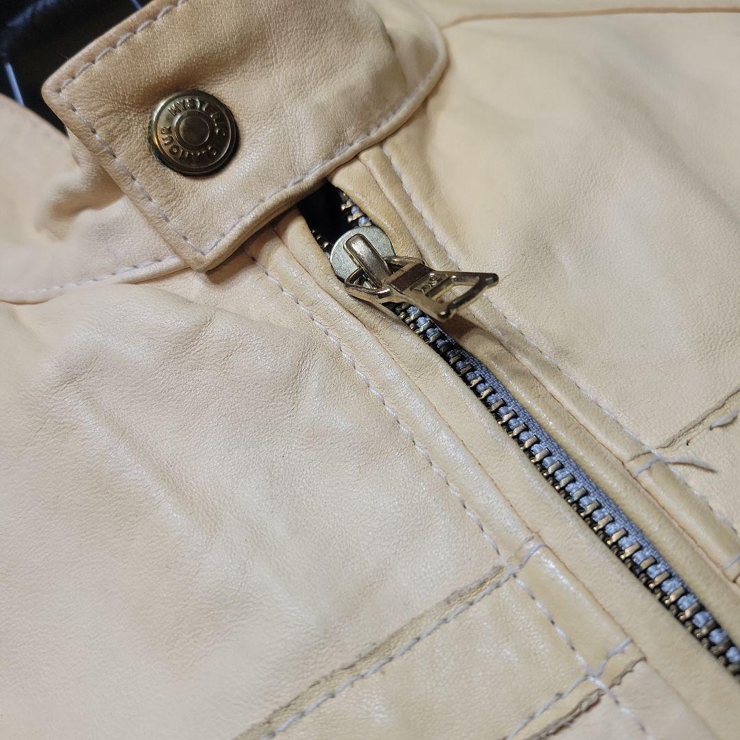 uchan希少ヒステリクグラマイエローラムレザーゴールドファスナライダース