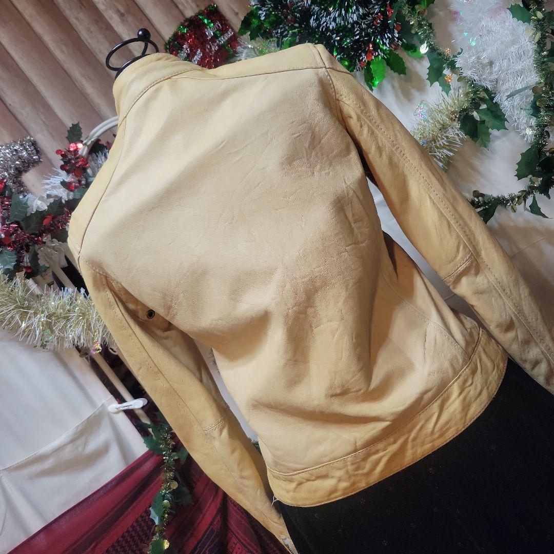 uchan希少ヒステリクグラマイエローラムレザーゴールドファスナライダース