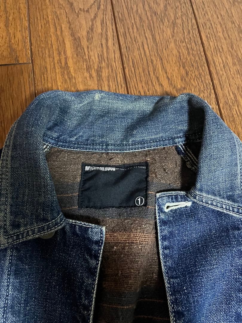 ネイバーフッド　サベーデニム カバーオール ペイント加工　ブランケット