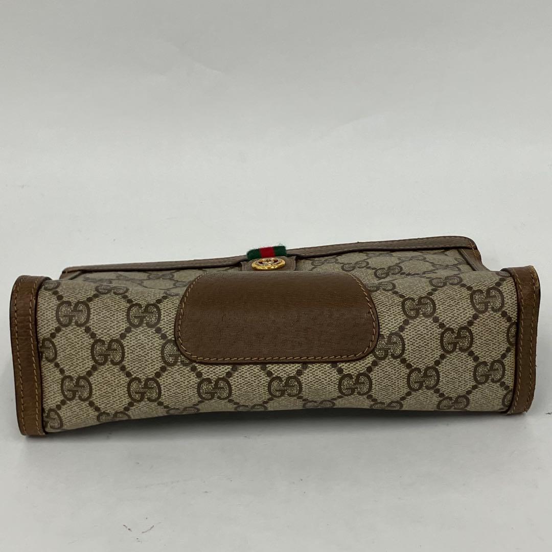 1*す様 オールドGUCCI シェリーライン GGキャンバスクラッチバッグ ミニ