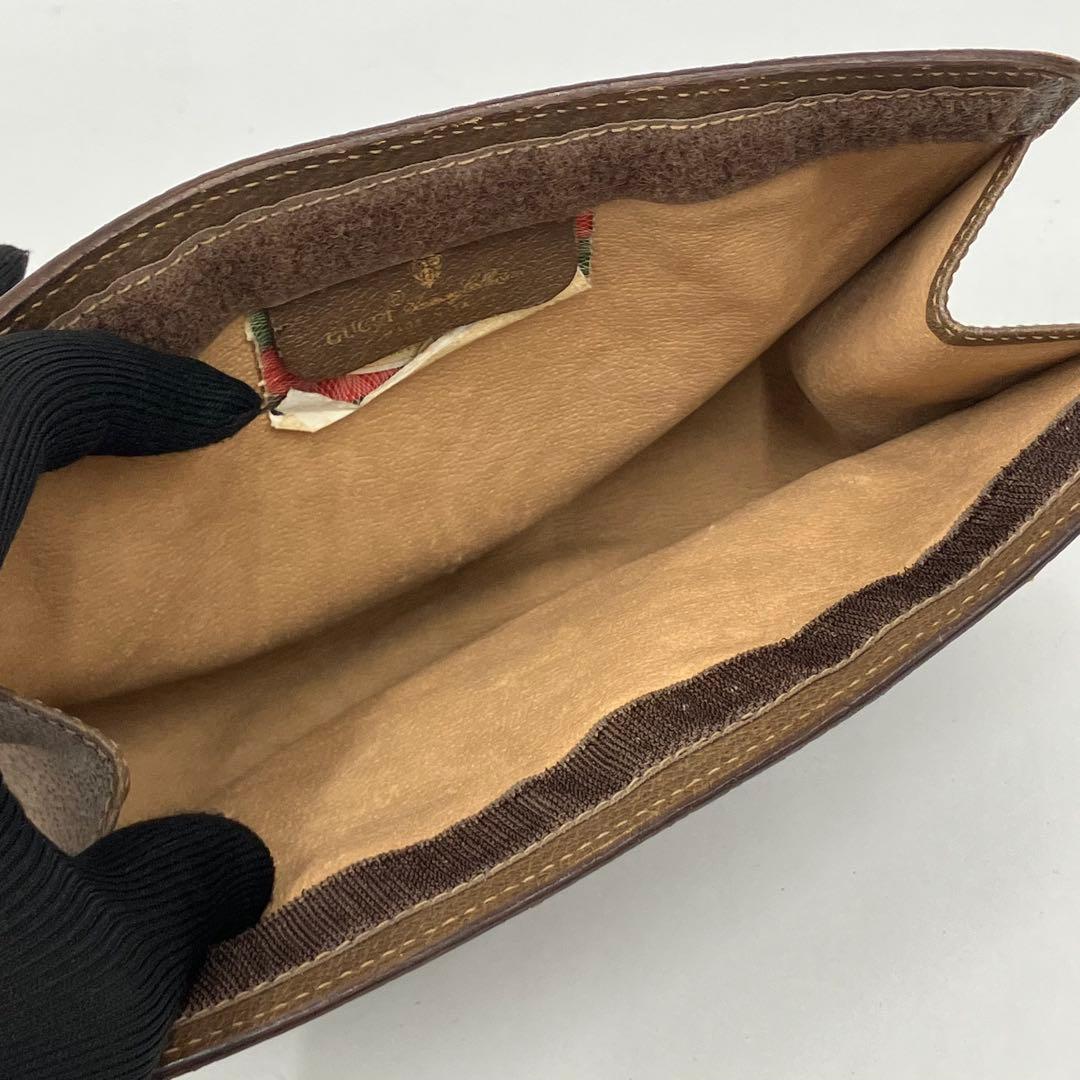 1*す様 オールドGUCCI シェリーライン GGキャンバスクラッチバッグ ミニ