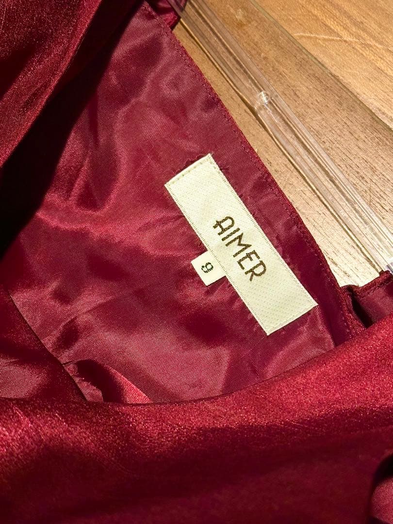 Aimer エメ　シャンタン　ドレス　ワインレッド　赤　演奏　パーティ