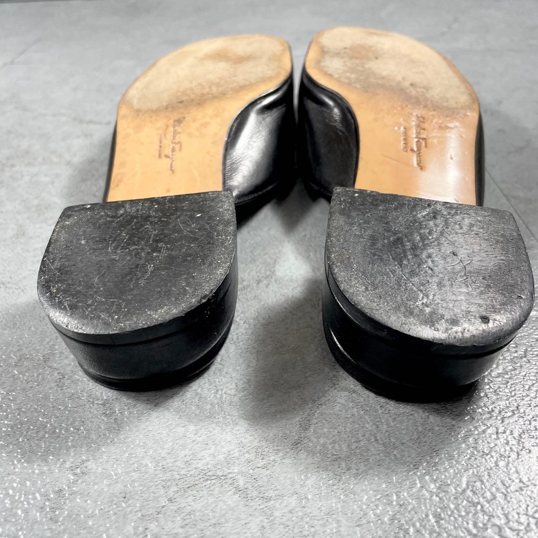 希少✨️ フェラガモ ミュール サンダル リボン ブラック 6 1/2