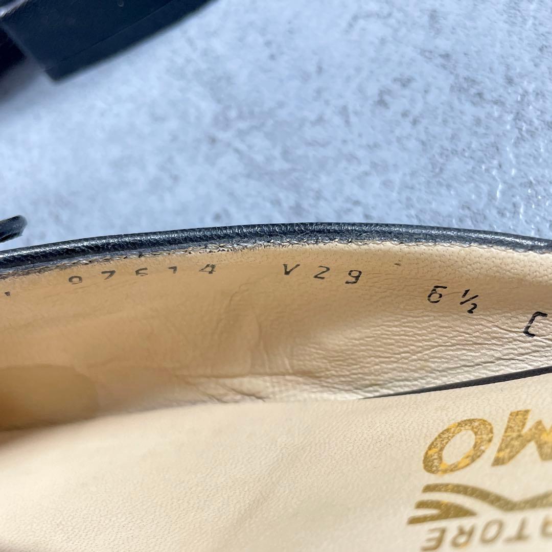 希少✨️ フェラガモ ミュール サンダル リボン ブラック 6 1/2