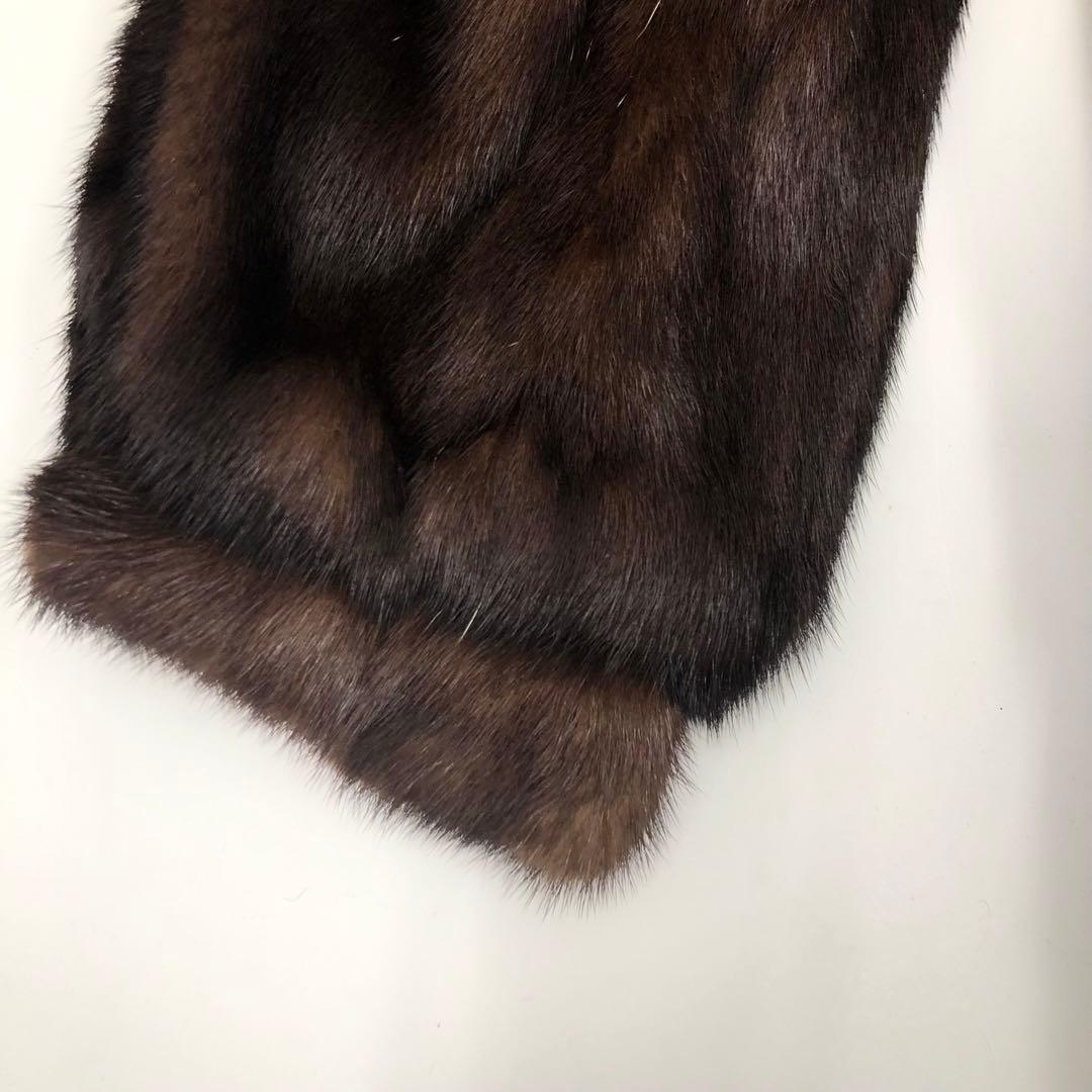 R【美品】ブラウン　SAGAミンク　 銀タグ　毛皮コート　レディース　高級