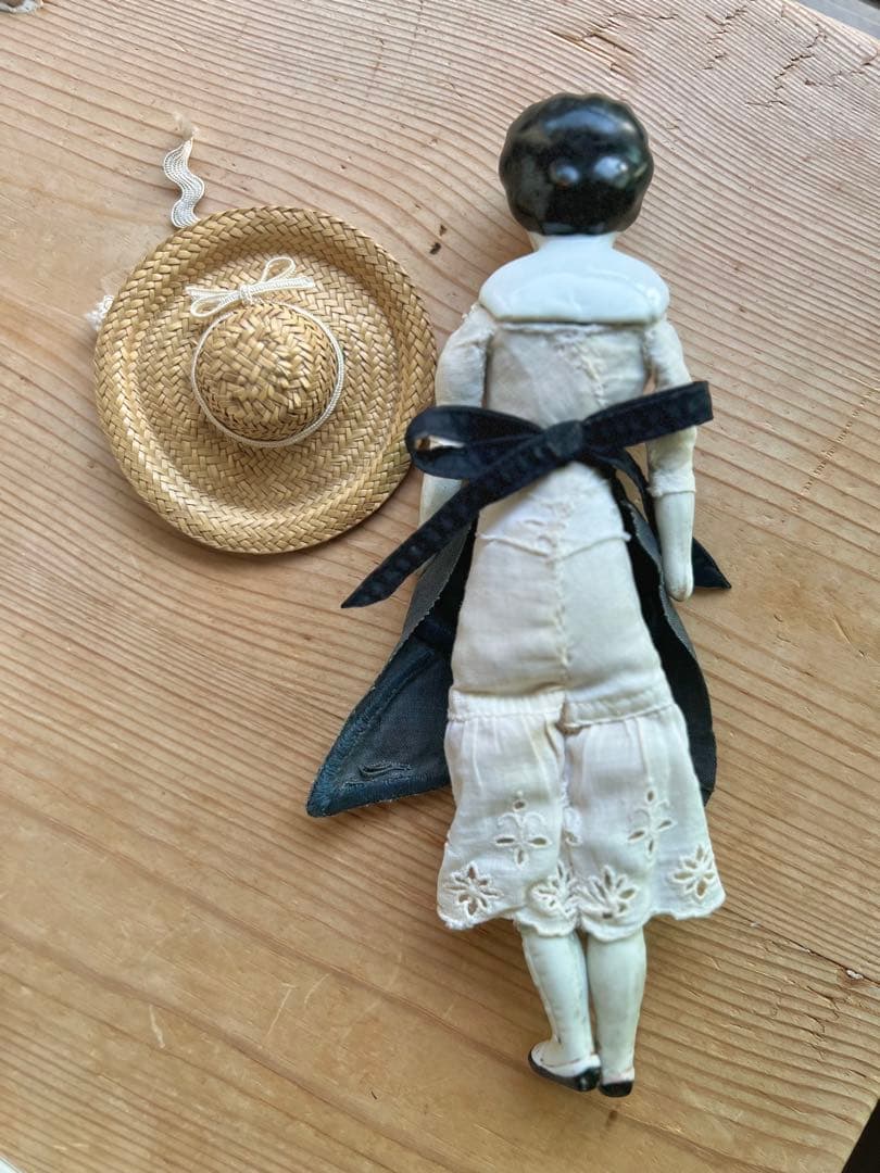 限定価格！チャイナヘッドドール　農家の花嫁　麦わら帽子　アンティーク　希少！