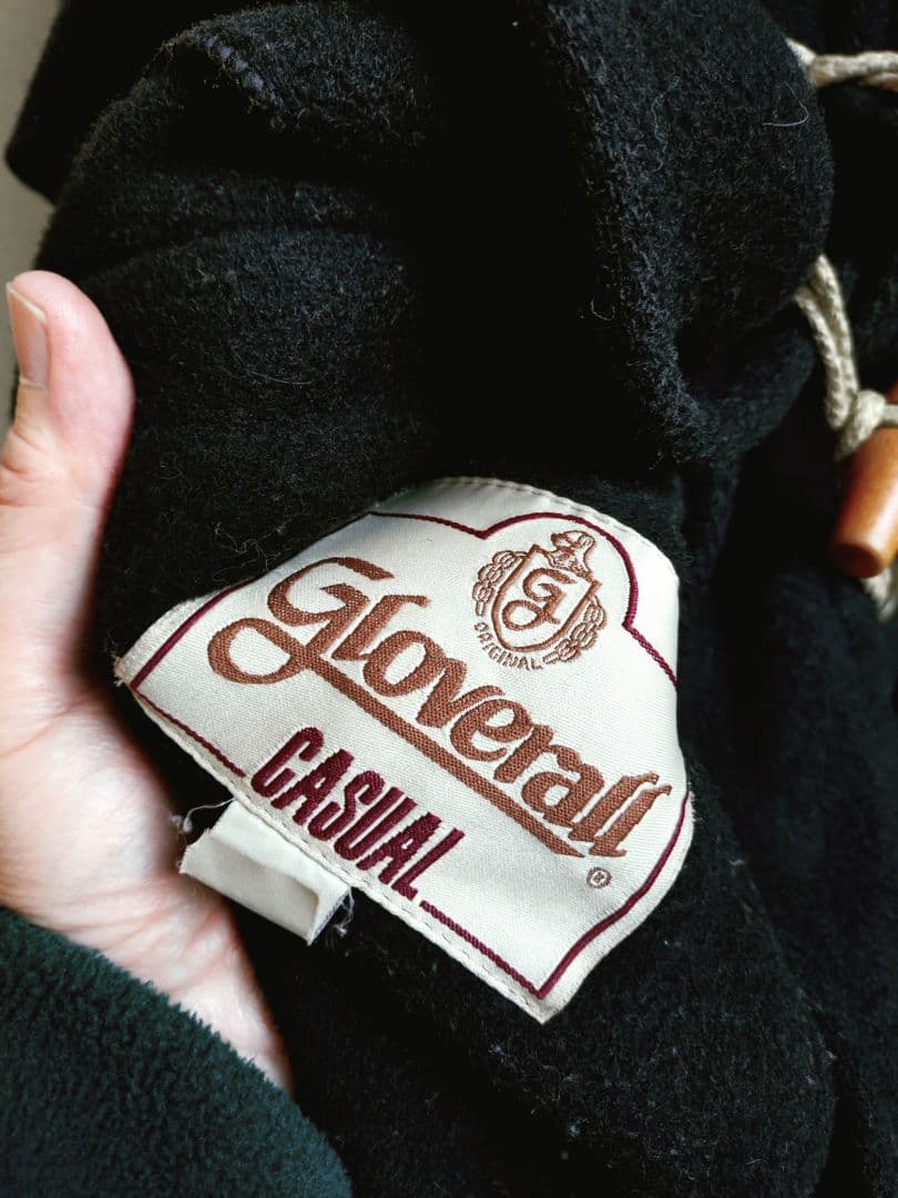 80年代　イギリス製　グローバーオール　ダッフルコート　黒　ブラック