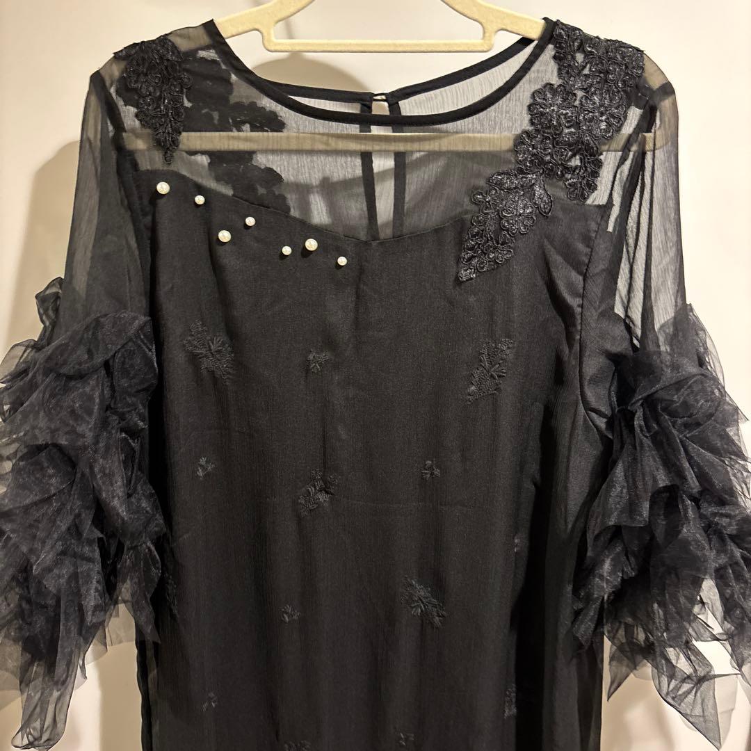 スーツ・フォーマル・ドレス hem tiered volume sleeve embroidery OP