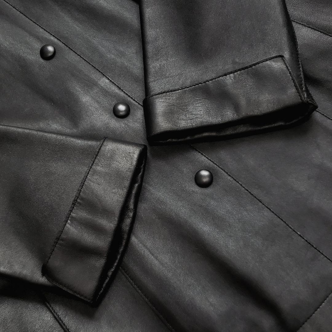 美品✨大きいサイズ Leilian ラムレザージャケット ブラック 13+サイズ