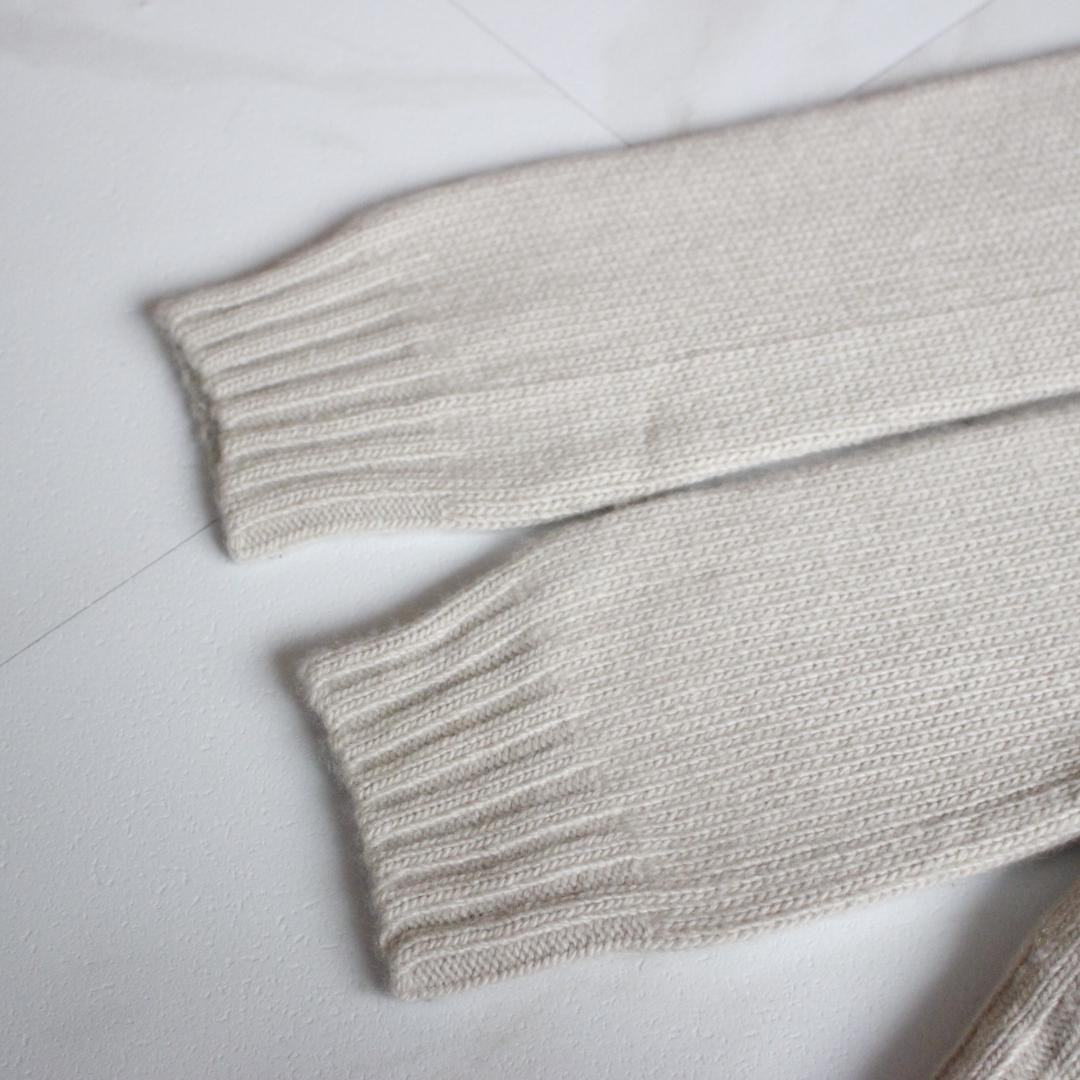 DRAWER カシミヤ98% 部分ケーブル編みニットカーディガン S ベージュ