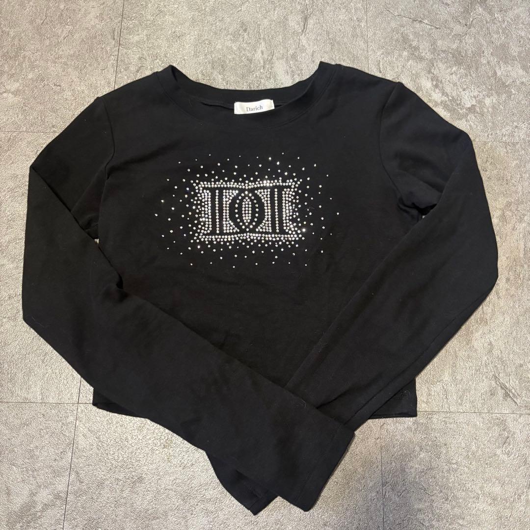 シャイニーDDロゴコンパクトロングTシャツ　BLACK