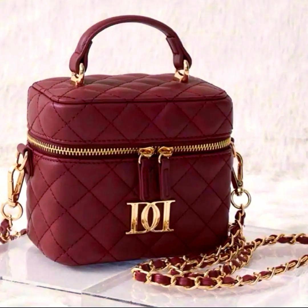 Darich キルティングスクエアミニバッグ ボルドー　バニティ　ダーリッチ