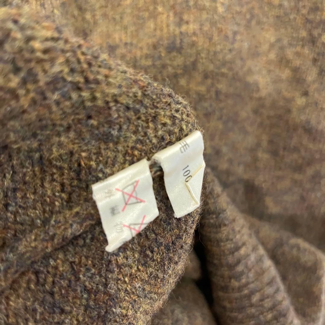 【極希少】70's 太文字タグ ラルフローレン メランジ ウール ニット カーキ