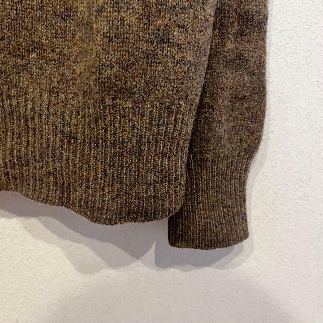 【極希少】70's 太文字タグ ラルフローレン メランジ ウール ニット カーキ