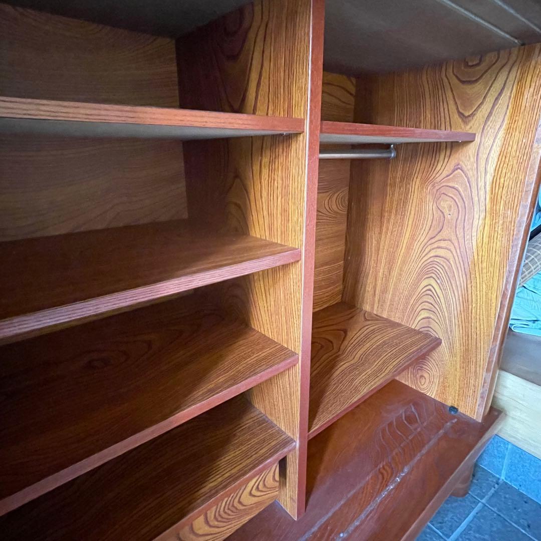 高級　けやき　下駄箱　シューズボックス　脚付き　レトロ