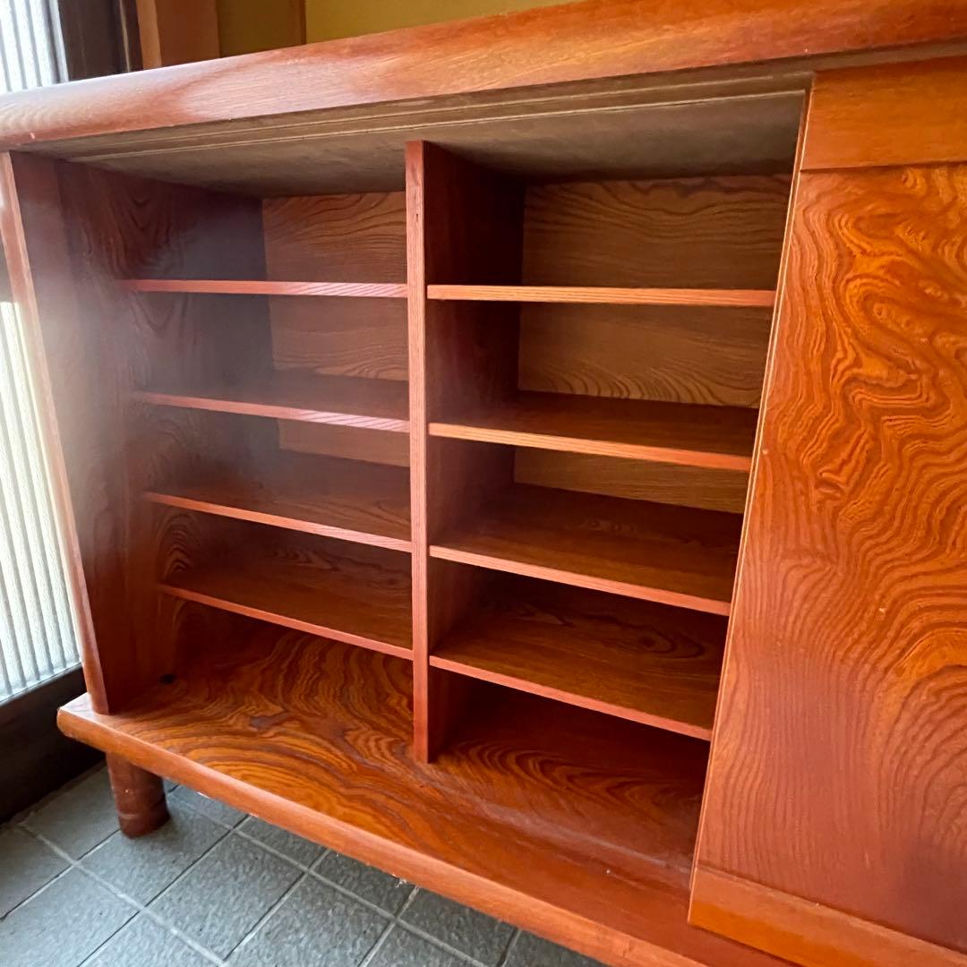 高級　けやき　下駄箱　シューズボックス　脚付き　レトロ