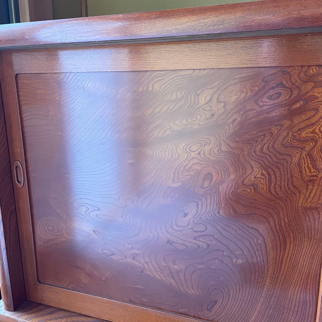 高級　けやき　下駄箱　シューズボックス　脚付き　レトロ