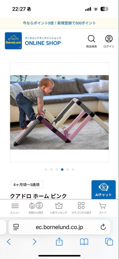 ボーネルンド クアドロ ホーム ジム ピンク