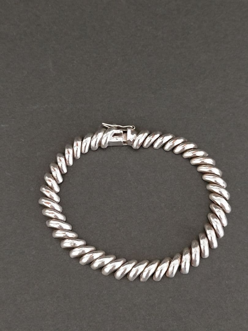 アンバーのバングル ＋ シルバーのブレスレット のセット