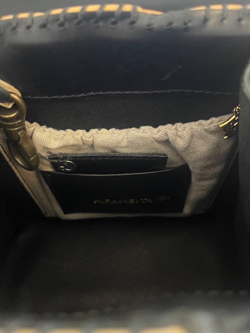 カーフ・ハンドバッグSカーフレザー×紅藤BLACK 2023 エバゴスかごバッグ