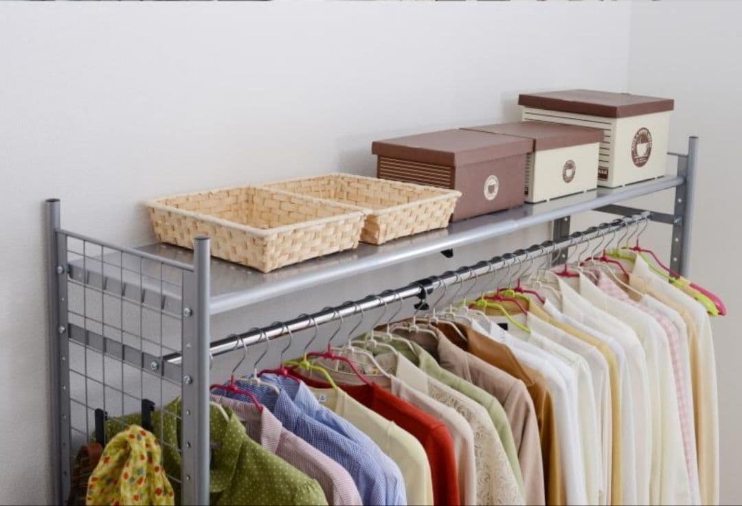 SALE 古着屋 ワードローブ 棚位置を自由自在 ハンガーラック