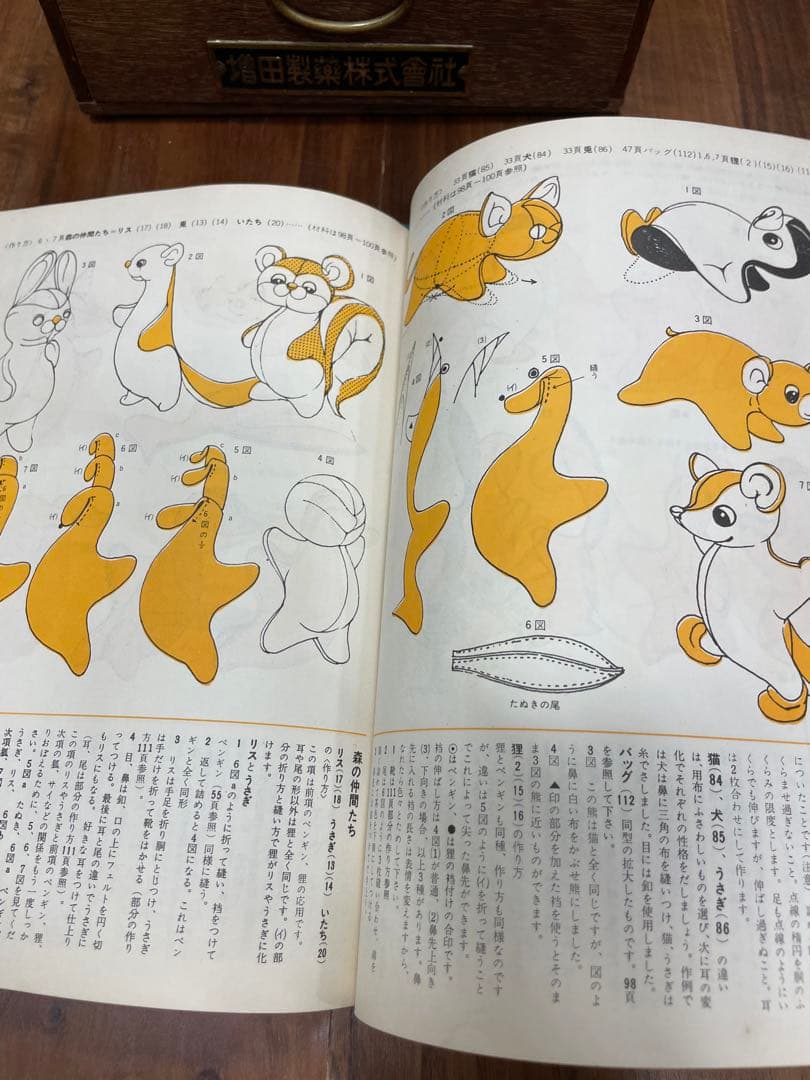 ぬいぐるみ動物メタモルフォジカによる飯野紀雄作品集　雄鶏社刊昭和レトロ手芸本♪