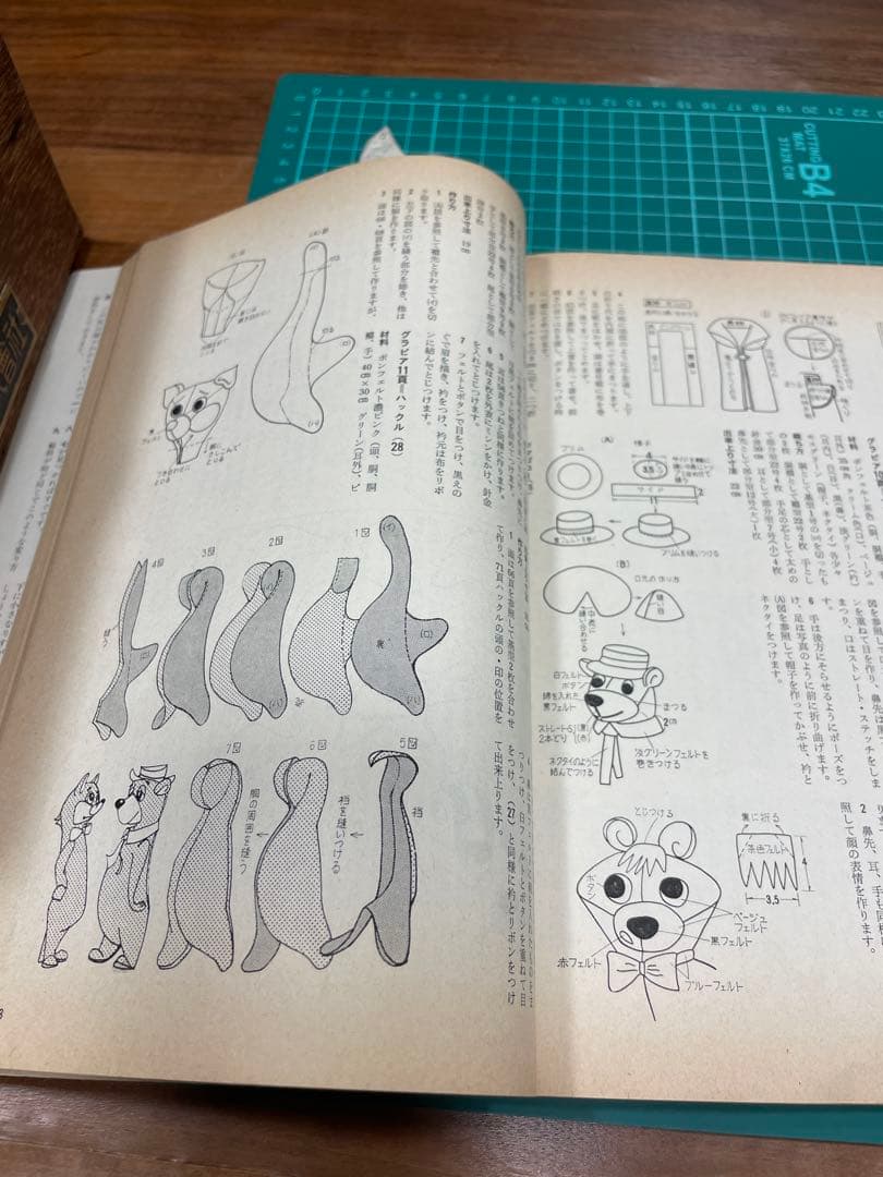 ぬいぐるみ動物メタモルフォジカによる飯野紀雄作品集　雄鶏社刊昭和レトロ手芸本♪