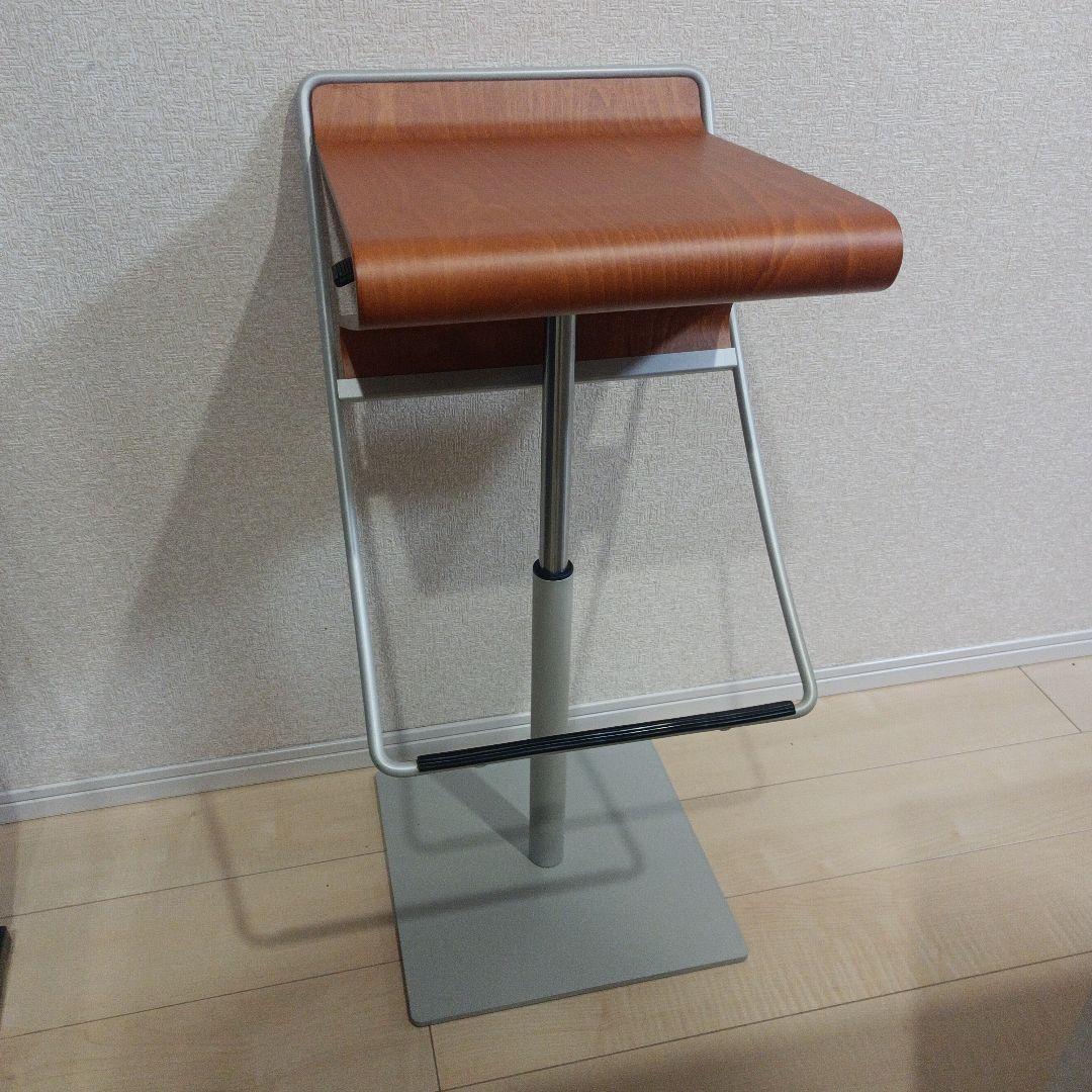 希少　イタリア製 昇降式ヴィンテージ カウンターチェア スツール プライウッド