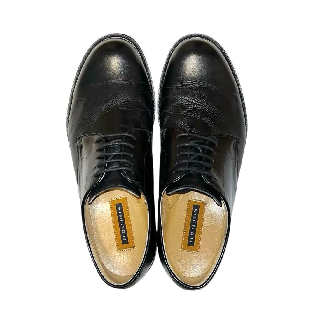 【美品】◾️FLORSHEIM◾️プレーントゥ◾️ポストマン◾️外羽根◾️レザー◾️ブラック