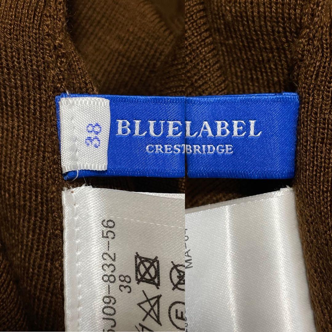 BLUE LABEL CRESTBRIDGE ニットワンピース 38 袖チェック