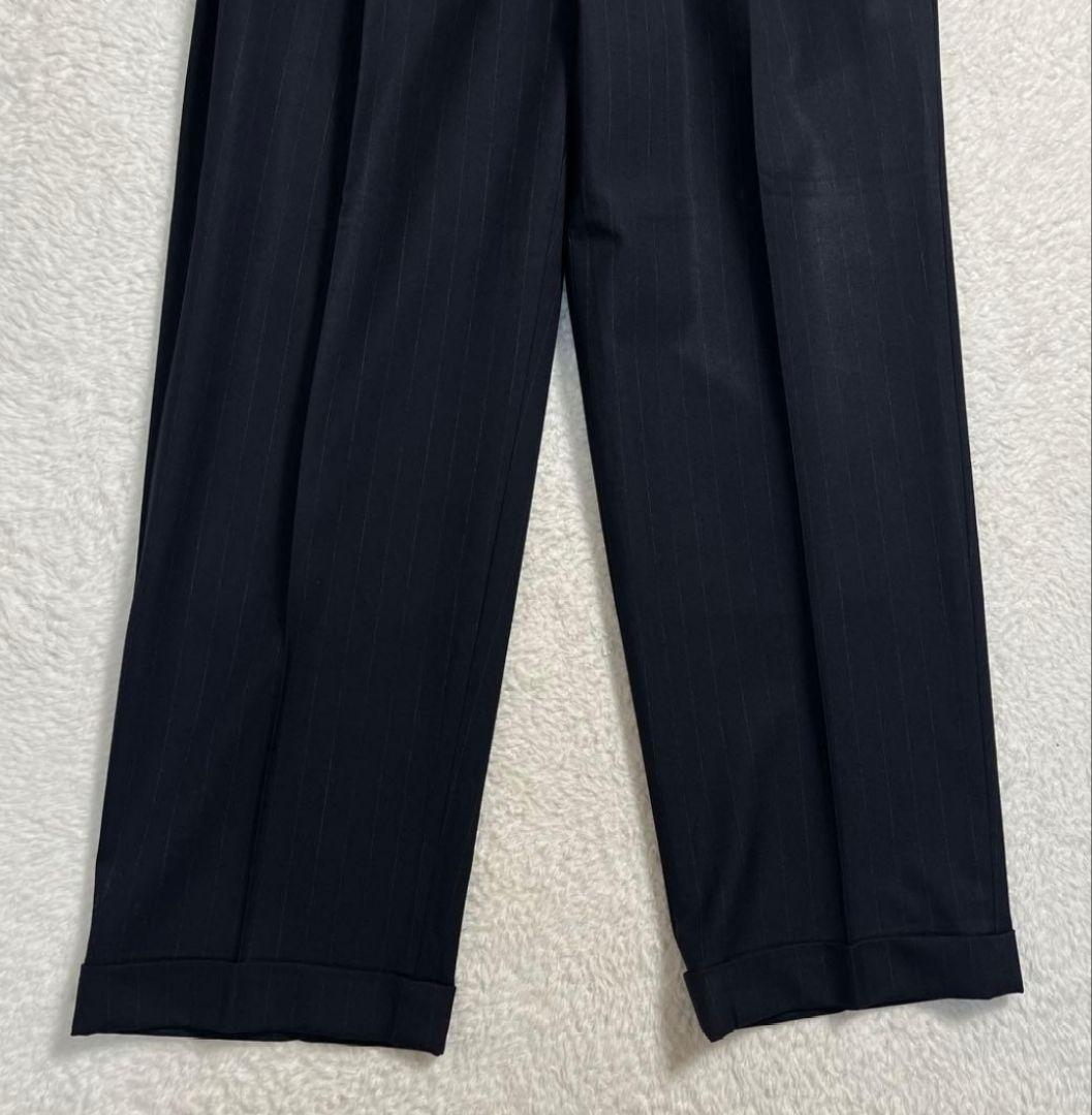 美品 ブルックスブラザーズ セットアップ ブラック ストライプ ウール Ｌ