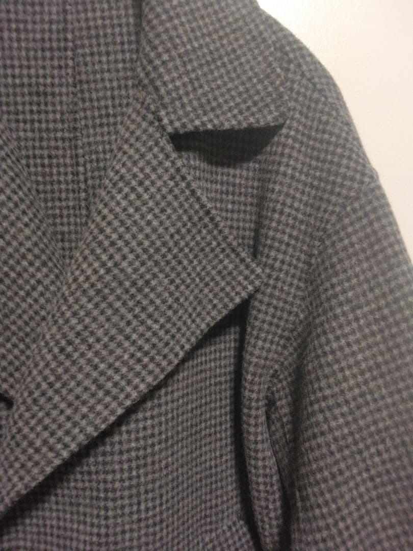 souple wool ダブルフェイスミドルコート　グレー