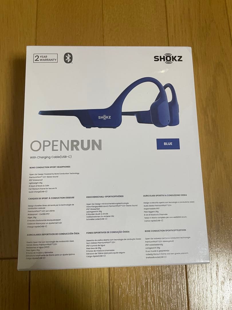 SHOKZ OPENRUN 骨伝導イヤホン 青