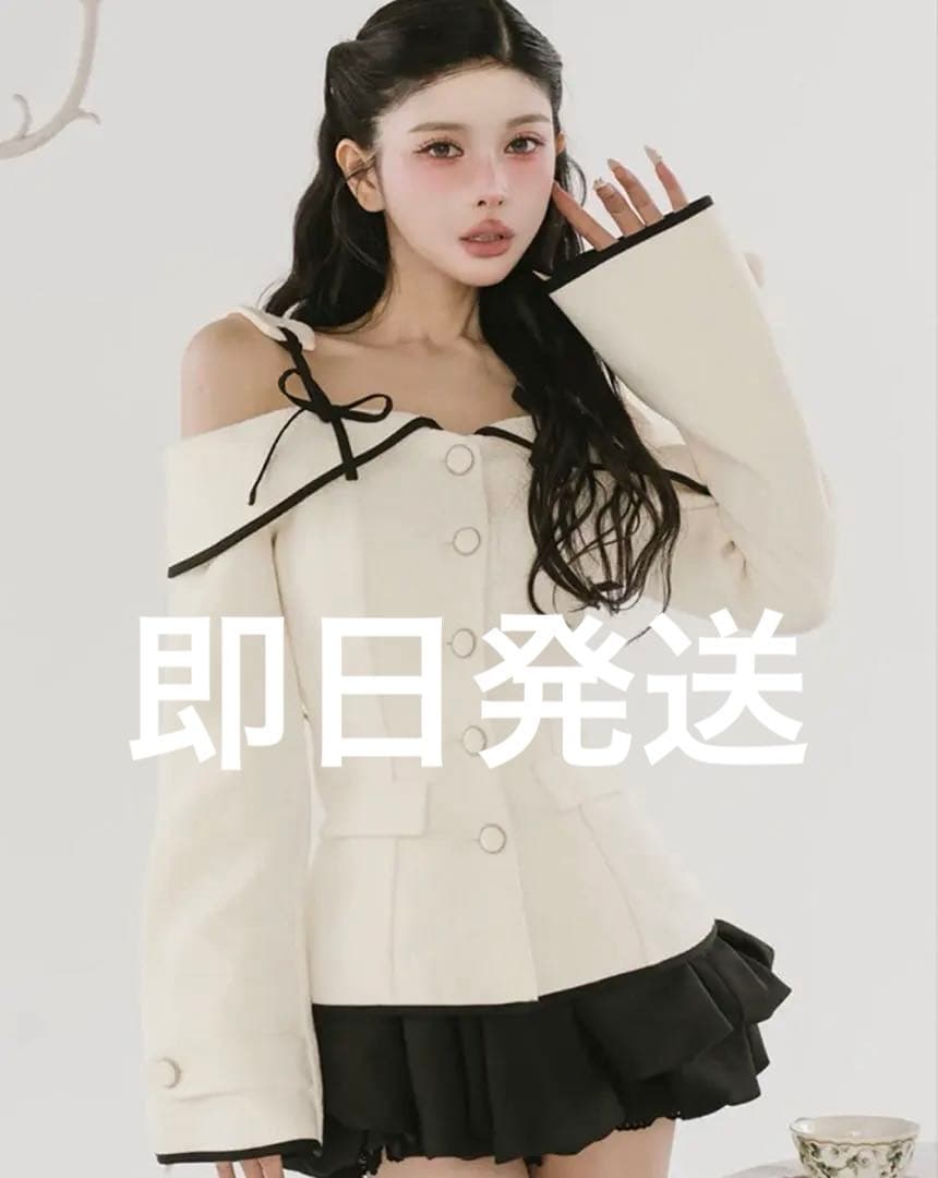 Darich ボンディングツイードオフショルチュニックS IVO