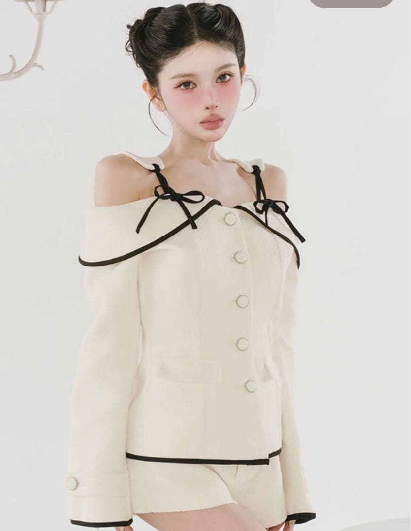 Darich ボンディングツイードオフショルチュニックS IVO