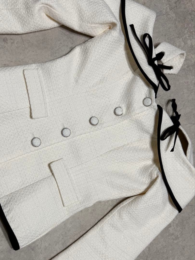 Darich ボンディングツイードオフショルチュニックS IVO