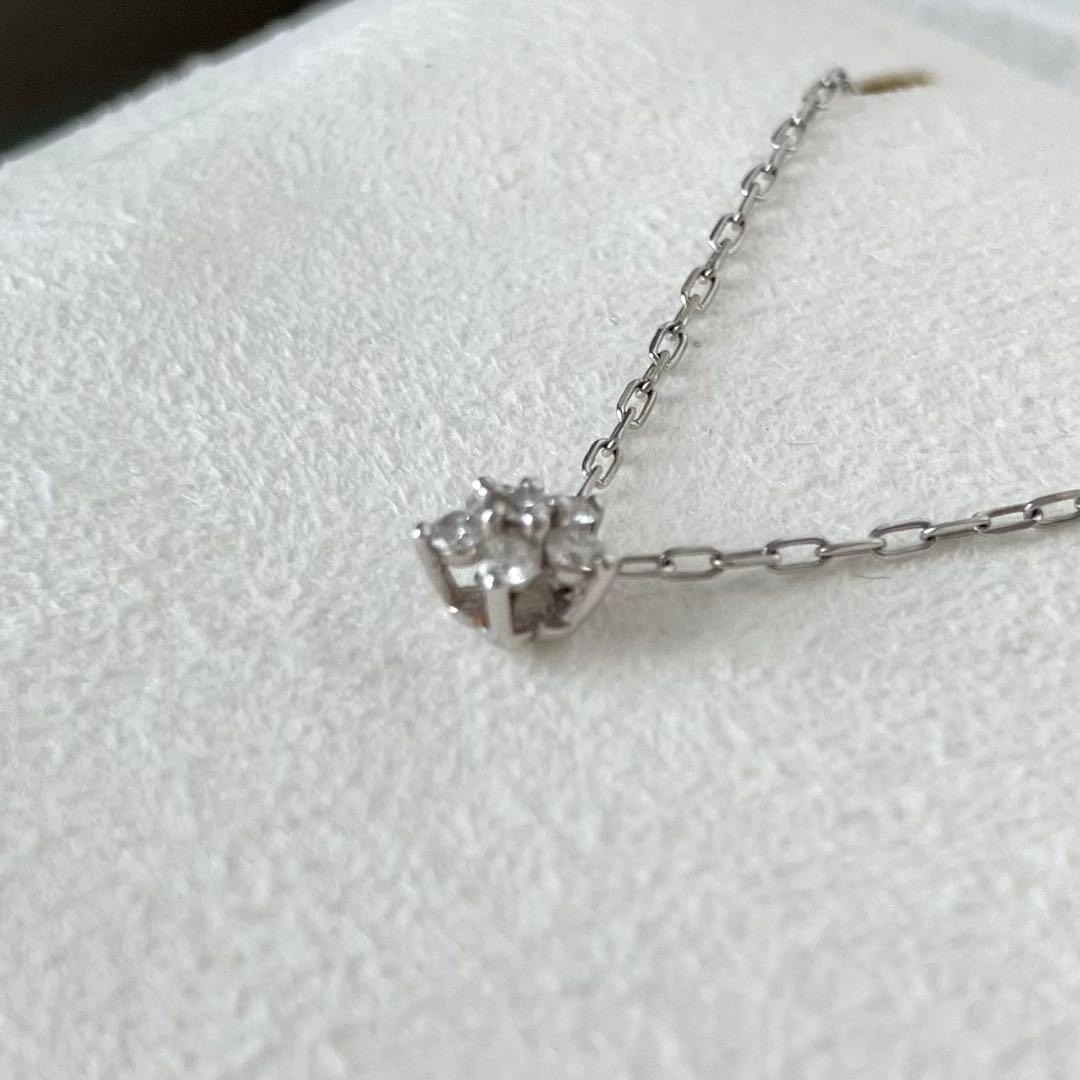 ミキモト K18 ホワイトゴールド ダイヤモンド 0.1ct ネックレス 箱あり